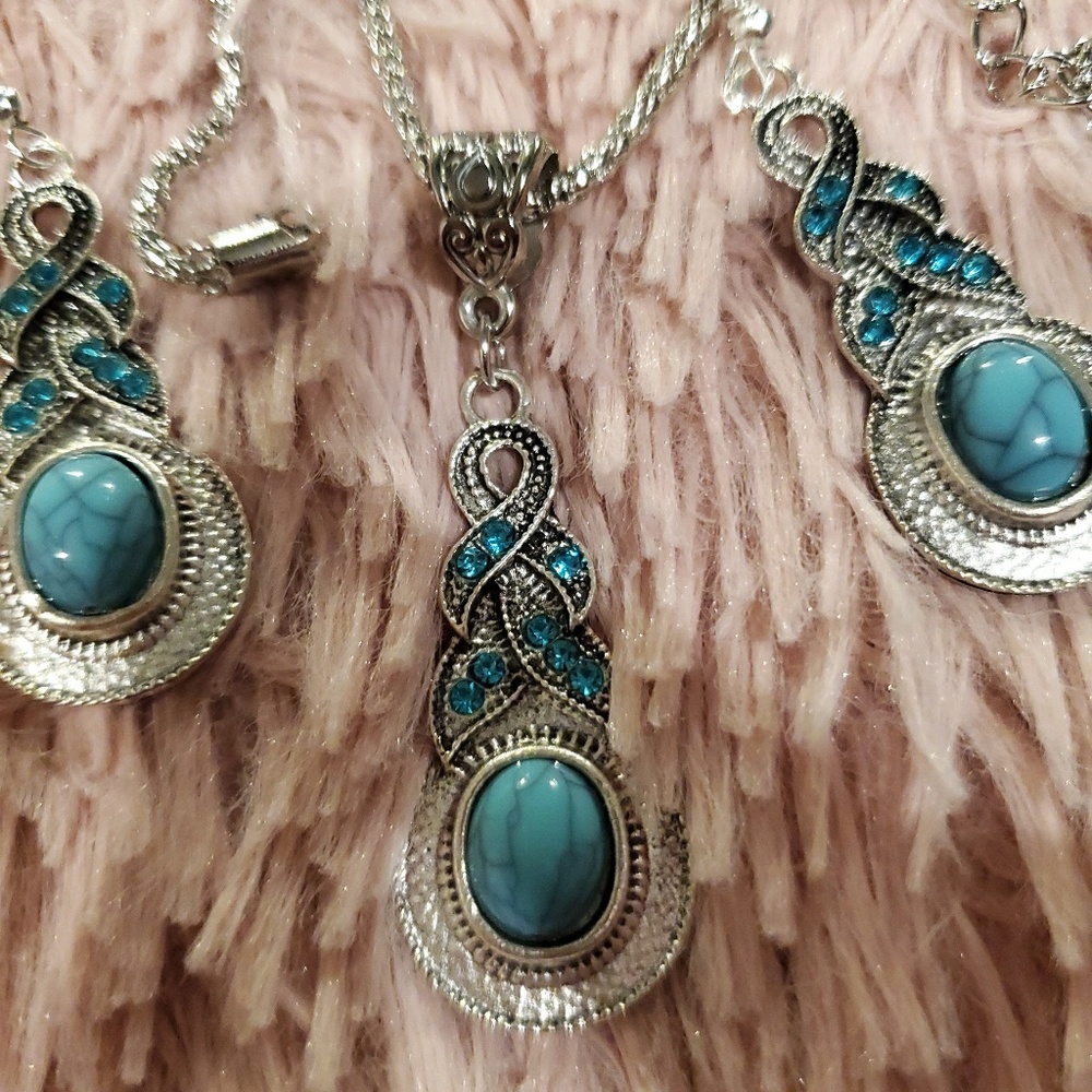 3pcs boho chic necklace & earrings set - Picture 9 of 11